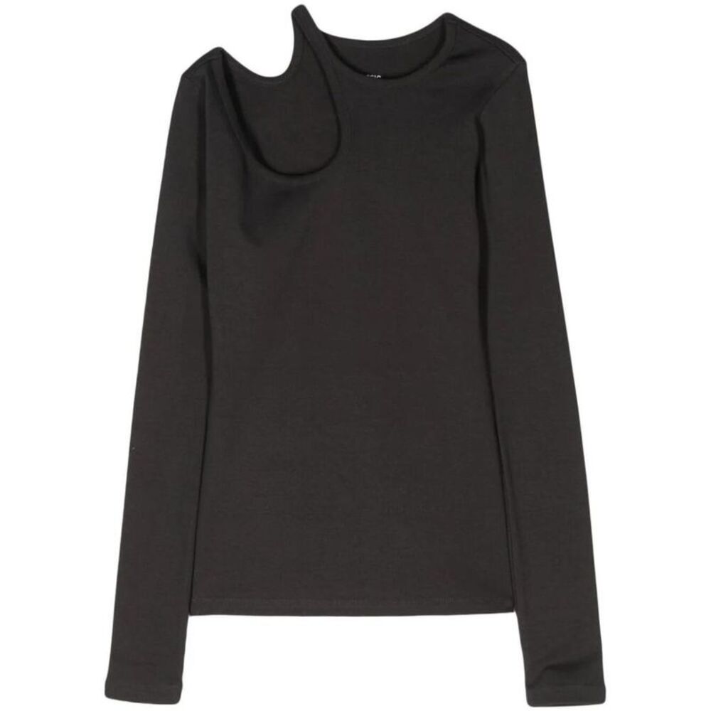 LOW CLASSIC Women's Asymmetrical Cutout Long Sleeve Top Women GREY T-Shirts &